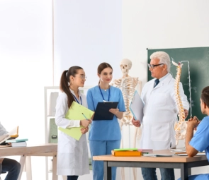 A group of health staff smiling together