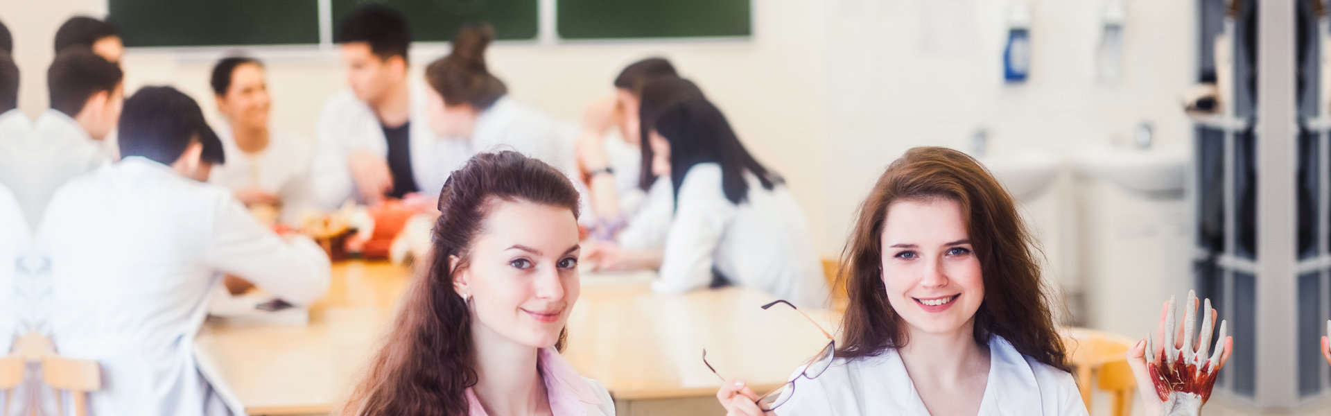 Two female nurse smiling